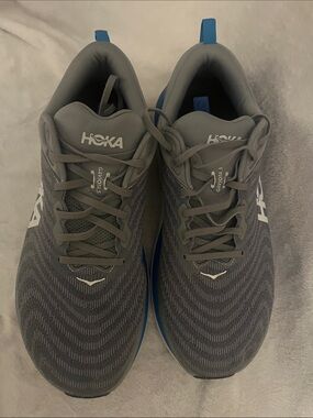 Men’s size 14 2E Hoka One One Gaviota 5 running shoes Limestone & Diva Blue